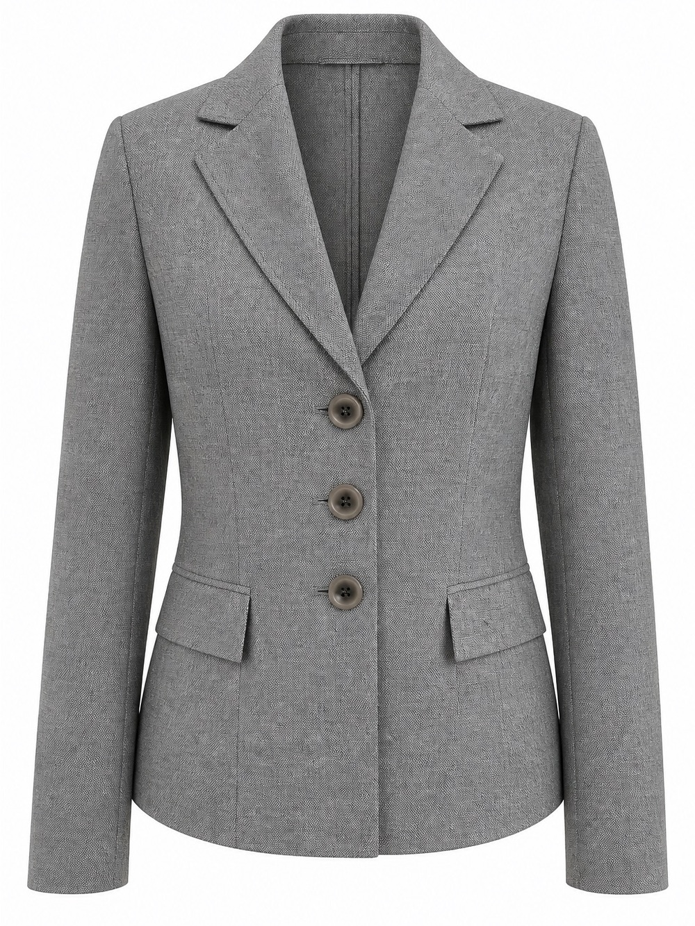 Le Suit Grey Three-Button Tailored Blazer